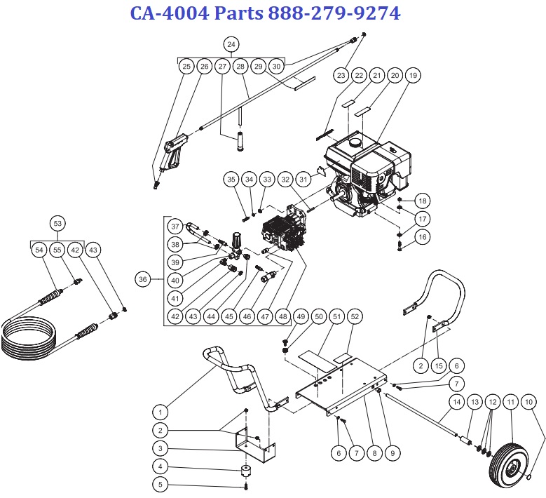 MITM CA-4004 pressure washer replacement parts